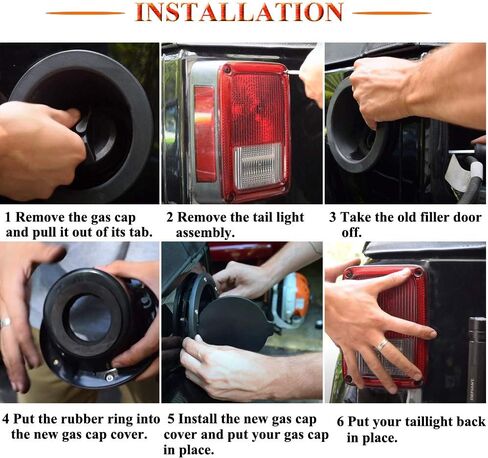 غطاء غطاء الغاز، غطاء حشو الوقود لباب خزان الوقود متوافق مع 2007-2017 Jeep Wrangler JK & JKU. in Kuwait