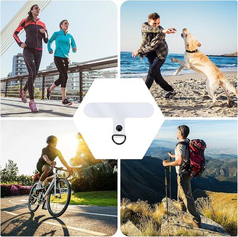 6Pcs Cell Phone Lanyard Patch Pad, Universal Phone Tether Tab Phone Strap Connector with Metal Ring for Cell Phones Security Drop Protection (Transparent Light Gold) in Saudi Arabia