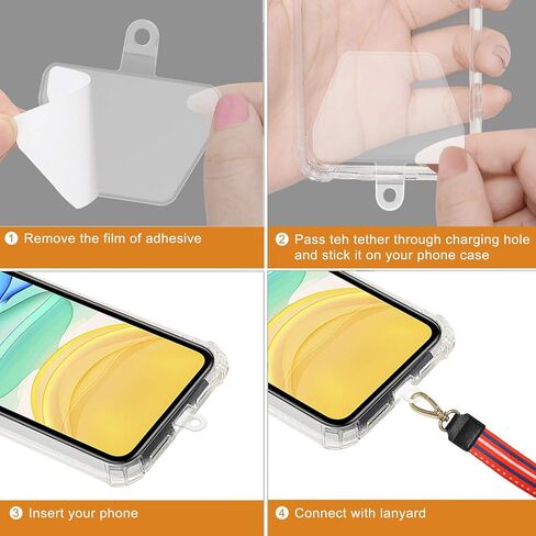 COCASES 4 Pack Phone Tether Tab, Phone Strap Connector for Cell Phone Safety Lanyard Patch (White x4) in Saudi Arabia