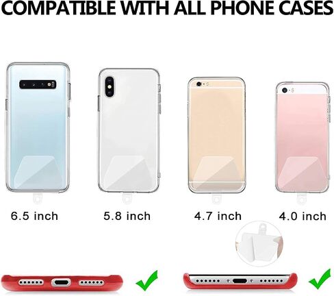 COCASES 4 Pack Phone Tether Tab, Phone Strap Connector for Cell Phone Safety Lanyard Patch (White x4) in Saudi Arabia