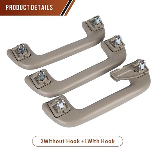 1 Pcs Front Rear Roof Pull Grab Handle for Toyota Highlander Corolla Rav4 4Runner Yaris Vios Replace# 74610-52030 74610-52030-B0 74610-52020 Assist Grip Rail No Hook Handrail - Beige in Saudi Arabia
