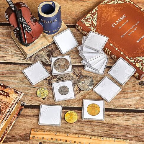 Coin Snap Holder Acrylic Silver Dollar Coin Holder 2 x 2 Inch Half Dollar Coin Holder Coin Capsule Coin Cases for Collectors Coin Sleeves Silver Dollar Display Box for Collection Supplies (30 Pcs) in Saudi Arabia