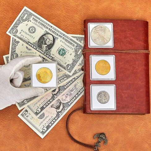 Coin Snap Holder Acrylic Silver Dollar Coin Holder 2 x 2 Inch Half Dollar Coin Holder Coin Capsule Coin Cases for Collectors Coin Sleeves Silver Dollar Display Box for Collection Supplies (30 Pcs) in Saudi Arabia