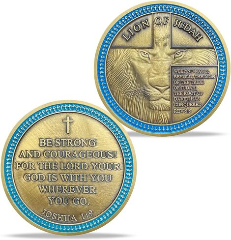 Lion of Judah Challenge Coin Be Strong and Courageous in Saudi Arabia