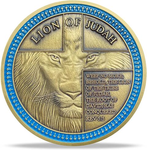 Lion of Judah Challenge Coin Be Strong and Courageous in Saudi Arabia
