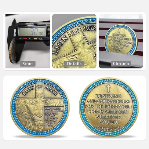 Lion of Judah Challenge Coin Be Strong and Courageous in Saudi Arabia