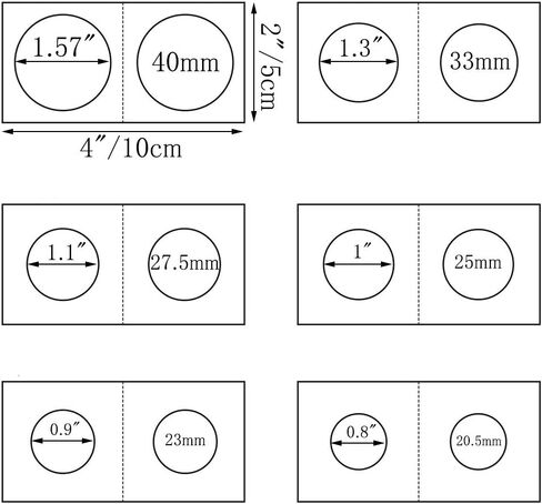 300 قطعة 6 أحجام من العملات المعدنية، حاملات تجميع العملات المعدنية من الورق المقوى، مجموعة متنوعة من اللوازم، 2 × 2 بوصة لتخزين مجموعة العملات المعدنية in Kuwait