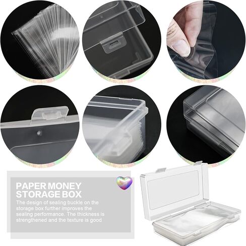 200 Pcs Dollar Bill Holder with Storage Case Plastic Paper Money Holders Currency Sleeves Bill Clear Holders for Regular Bills Protector Case Supplies, 6-1/2'' x 3-1/2 '' in Kuwait
