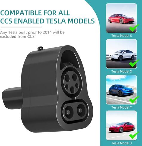 CCS إلى محول شاحن Tesla لطراز Tesla 3، Y، S، X - محول شحن DC مُقدر بما يصل إلى 250 كيلو واط، مُصنف لجميع شحن CCS، قم بترقية CCS قبل استخدام المحول، قم بشحن Tesla الخاص بك بسرعة باستخدام شواحن CCS in Kuwait