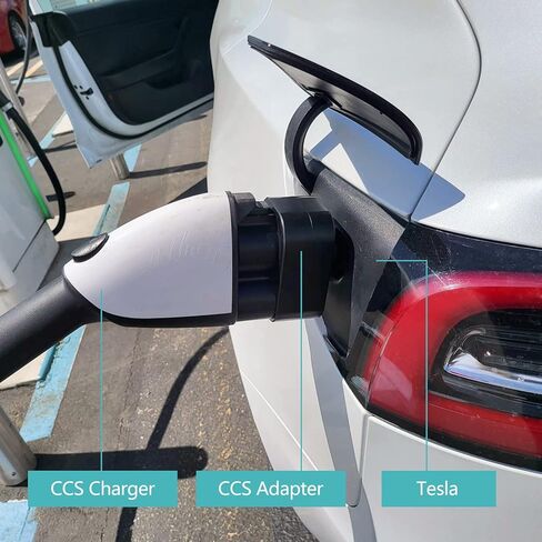 CCS إلى محول شاحن Tesla لطراز Tesla 3، Y، S، X - محول شحن DC مُقدر بما يصل إلى 250 كيلو واط، مُصنف لجميع شحن CCS، قم بترقية CCS قبل استخدام المحول، قم بشحن Tesla الخاص بك بسرعة باستخدام شواحن CCS in Kuwait