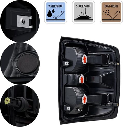 Tail Lights Rear Lamp Brake lights Compatible with Chevy Chevrolet Silverado 1500 2500 3500 2014-2019, GMC Sierra 2500 3500 2015-2019,Without Wiring Kit and Bulbs, (Right-Passenger side) in Kuwait