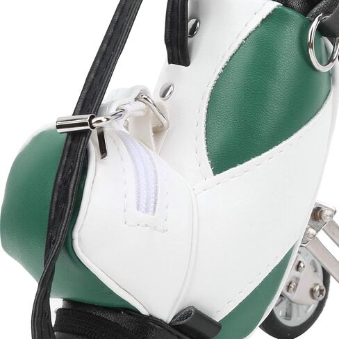 Keenso Golf Bag Pen Set, Desktop Golf Pen Set 3 Ballpoint Pens and Mini Bag Zinc Alloy Golf Pen Holding Bag(Green & White) Golf in Saudi Arabia