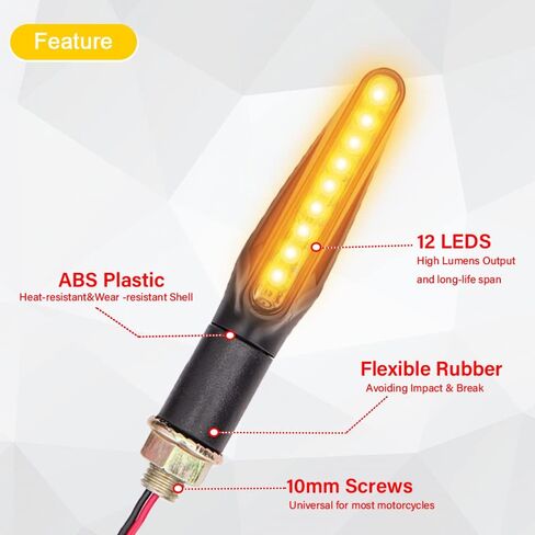 مصباح LED للفرامل الخلفية للدراجة النارية من DREAMIZER مع مؤشر إشارة الانعطاف لـ YZ80 YZ85 YZ125 YZ450f XT125 250 - عدسة حمراء مع ضوء إشارة الانعطاف 12LED in Saudi Arabia