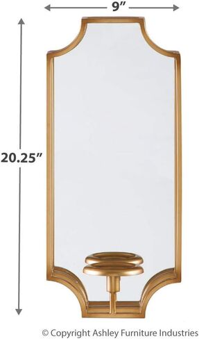 Signature Design by Ashley Donnica Glam 21" 3D Sculpted Metal Oval Wall Sconce, Silver in Kuwait