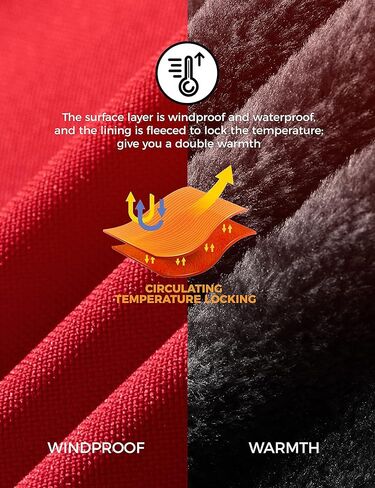 سترة تزلج مقاومة للماء للرجال من Wantdo سترات تزلج على الجليد مقاومة للرياح ومعاطف شتوية للثلج ومعاطف مطر من الصوف الدافئ in Kuwait