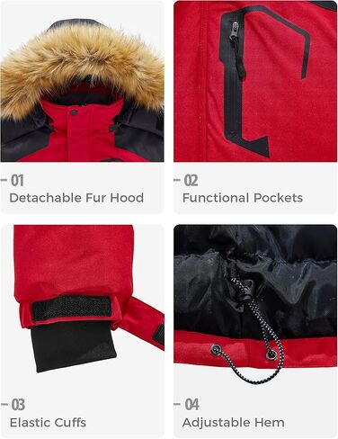 سترة تزلج مقاومة للماء للرجال من Wantdo سترات تزلج على الجليد مقاومة للرياح ومعاطف شتوية للثلج ومعاطف مطر من الصوف الدافئ in Kuwait