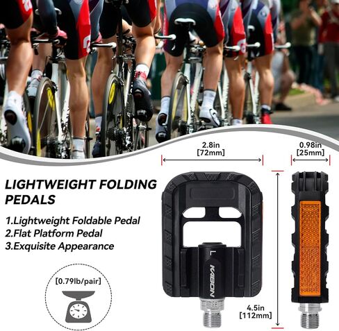 KABON Folding Bike Pedals, Bicycle Foldable Pedals with Aluminum, Universal 9/16 inch Non-Slip Cycling Pedals for Folding Bike, BMX Bike, Road Bike, Mountain Bike MTB in Saudi Arabia