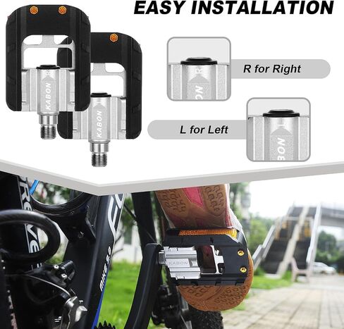 KABON Folding Bike Pedals, Bicycle Foldable Pedals with Aluminum, Universal 9/16 inch Non-Slip Cycling Pedals for Folding Bike, BMX Bike, Road Bike, Mountain Bike MTB in Saudi Arabia