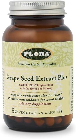 مستخلص بذور العنب بلس من فلورا، مضاد للأكسدة، يكافح الجذور الحرة، 60 قطعة (1167133) in Kuwait