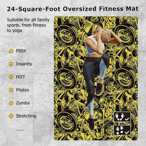 سجادة تمرين مطاطية كبيرة جدًا من GXMMAT مقاس 6 × 4 × 5 مم، سجادات تمرين فائقة المتانة لأرضيات صالة الألعاب الرياضية المنزلية، سجادة تمارين القلب غير قابلة للانزلاق صديقة للأحذية لفنون القتال المختلطة، بليو، والقفز، واللياقة البدنية لجميع الأغراض in Kuwait