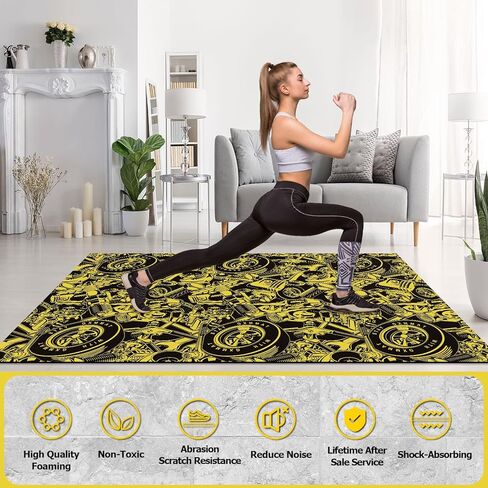 سجادة تمرين مطاطية كبيرة جدًا من GXMMAT مقاس 6 × 4 × 5 مم، سجادات تمرين فائقة المتانة لأرضيات صالة الألعاب الرياضية المنزلية، سجادة تمارين القلب غير قابلة للانزلاق صديقة للأحذية لفنون القتال المختلطة، بليو، والقفز، واللياقة البدنية لجميع الأغراض in Kuwait