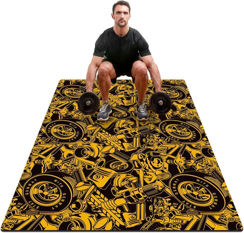 GXMMAT Extra Large Rubber Exercise Mat 6'x4'x5mm, Ultra Durable Workout Mats for Home Gym Flooring, Shoe-Friendly Non-Slip Cardio Mat for MMA, Plyo, Jump, All-Purpose Fitness in Saudi Arabia