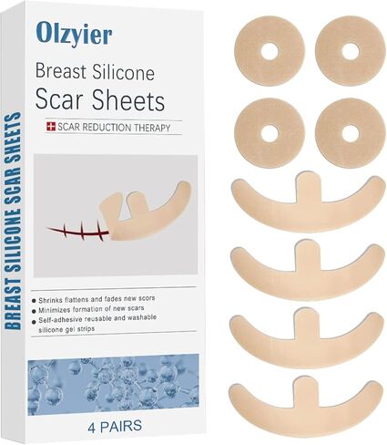 أوراق ندبات السيليكون للثدي - 4 أزواج من شريط إزالة الندبات الجراحية غير المرئية - إدارة إزالة ندبات الثدي لتقليل الندبات والتعافي in Kuwait