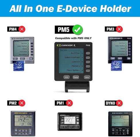 حامل الهاتف والكمبيوتر اللوحي لشاشة PM5 لآلة التجديف Concept 2، حامل كمبيوتر لوحي الكل في واحد لجهاز C2 Rower مناسب للأجهزة اللوحية والهواتف وأجهزة iPad لأي حجم شاشة، متوافق مع PM5 فقط in Kuwait