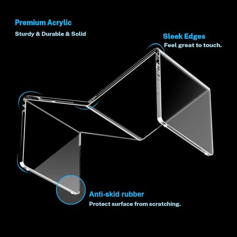 حامل كتب من الأكريليك الشفاف، حامل عرض كبير قوي للكتب المفتوحة والمغلقة، المجلات، الكتب المدرسية، الكتاب المقدس، كتاب الطبخ، الصحف، 11.4 بوصة عرض × 6.4 بوصة عمق × 5.3 بوصة ارتفاع in Kuwait