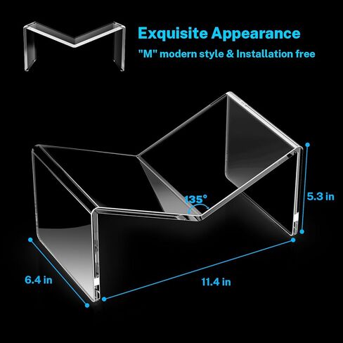 حامل كتب من الأكريليك الشفاف، حامل عرض كبير قوي للكتب المفتوحة والمغلقة، المجلات، الكتب المدرسية، الكتاب المقدس، كتاب الطبخ، الصحف، 11.4 بوصة عرض × 6.4 بوصة عمق × 5.3 بوصة ارتفاع in Kuwait