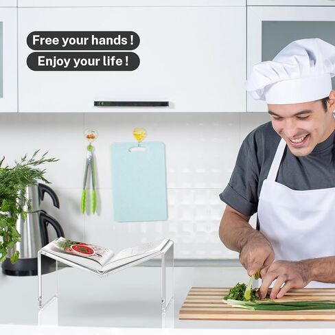 حامل كتب من الأكريليك الشفاف، حامل عرض كبير قوي للكتب المفتوحة والمغلقة، المجلات، الكتب المدرسية، الكتاب المقدس، كتاب الطبخ، الصحف، 11.4 بوصة عرض × 6.4 بوصة عمق × 5.3 بوصة ارتفاع in Kuwait