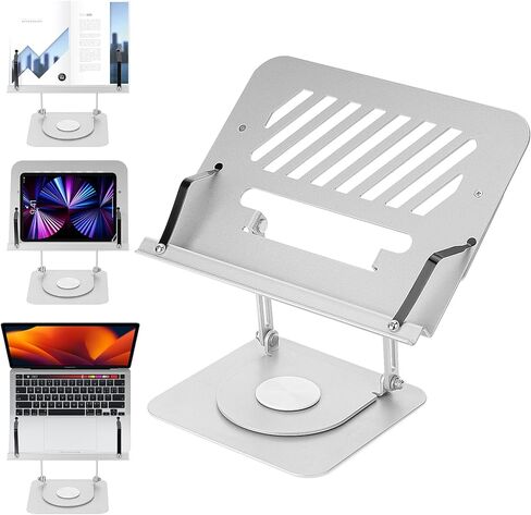 حامل كتب للقراءة، حامل كتب قابل للتعديل من Grathia مع مشابك صفحات وزوايا متعددة الارتفاعات، حامل صفحات مكتب مريح من الألومنيوم، حامل كتب قابل للطي للكتب المدرسية والكمبيوتر اللوحي (12 بوصة) in Kuwait