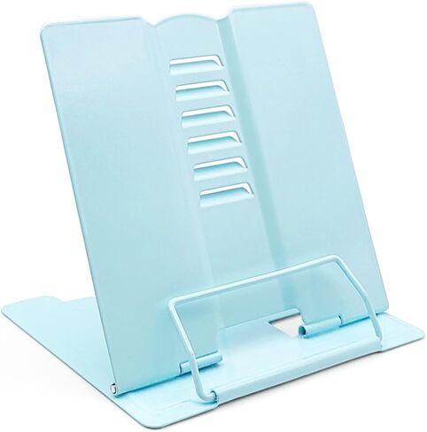 Dohia Metal Book Stand Desk Book Holder Portable Metal Desktop Adjustable Foldable Cookbook Holder D1-2306-ETYDJ (Black) in Saudi Arabia