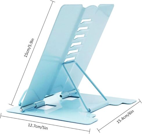 Dohia Metal Book Stand Desk Book Holder Portable Metal Desktop Adjustable Foldable Cookbook Holder D1-2306-ETYDJ (Black) in Saudi Arabia