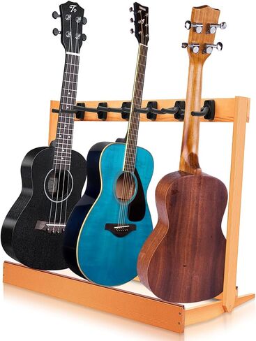 6 Space Guitar Stand for Multiple Guitars Pine Guitar Holder Guitar Rack Guitar Cabinet for 6 Electric or Bass, or 3 Acoustic Guitars for Home Studio in Saudi Arabia