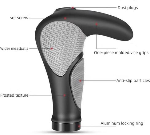 1 Pair Bike Handlebar Grips, Comfortable Ergonomic Bike Grips with Non-Slip Rubber for E-Bike, Trekking Bike, Mountain Bike and Touring Bike in Kuwait