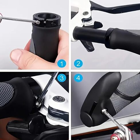 1 Pair Bike Handlebar Grips, Comfortable Ergonomic Bike Grips with Non-Slip Rubber for E-Bike, Trekking Bike, Mountain Bike and Touring Bike in Kuwait