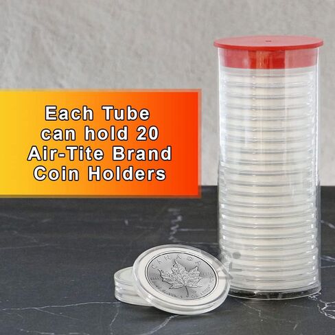 OnFireGuy 20pcs 38mm Black Ring Coin Holders & Capsule Tube with Black Cap Lid for 1oz Silver Dollars | Capsules & Storage Tube for Morgan, Peace, Eisenhower Silver Dollars (NOT Silver Eagles) in Kuwait