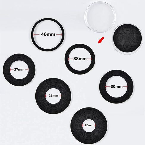 105 قطعة كبسولات عملات معدنية مقاس 46 مم مع حشية إسفنجية وصندوق منظم تخزين بلاستيكي، 6 مقاسات (20/25/27/30/38/46 مم) حامل حافظة لجامع العملات المعدنية لمستلزمات جمع العملات المعدنية (أبيض) in Kuwait