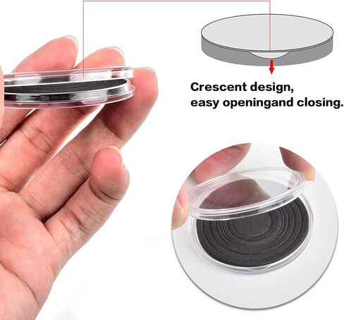 105 قطعة كبسولات عملات معدنية مقاس 46 مم مع حشية إسفنجية وصندوق منظم تخزين بلاستيكي، 6 مقاسات (20/25/27/30/38/46 مم) حامل حافظة لجامع العملات المعدنية لمستلزمات جمع العملات المعدنية (أبيض) in Kuwait