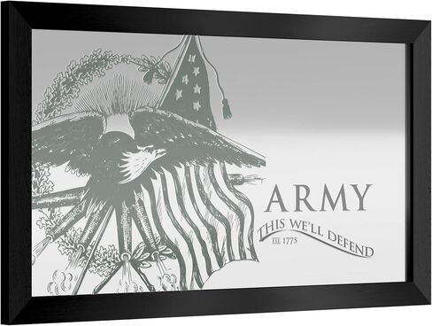 Wall Mirror - Ready-to-Hang United States Army This We'll Defend Black Framed Rectangle Mirror - for Pub, Game Room, Garage or Home Bar in Saudi Arabia