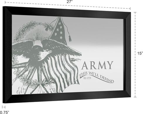 Wall Mirror - Ready-to-Hang United States Army This We'll Defend Black Framed Rectangle Mirror - for Pub, Game Room, Garage or Home Bar in Saudi Arabia
