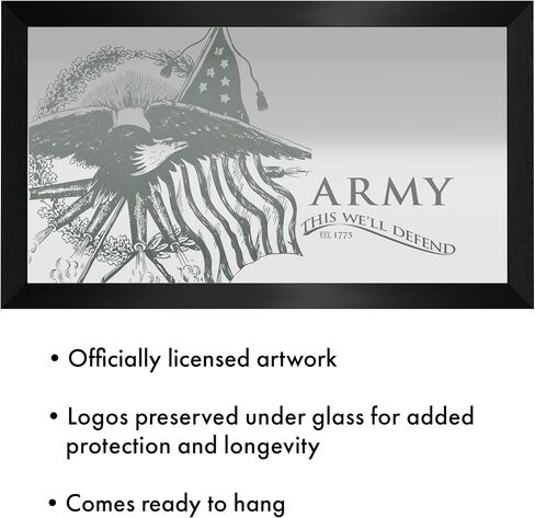 Wall Mirror - Ready-to-Hang United States Army This We'll Defend Black Framed Rectangle Mirror - for Pub, Game Room, Garage or Home Bar in Saudi Arabia
