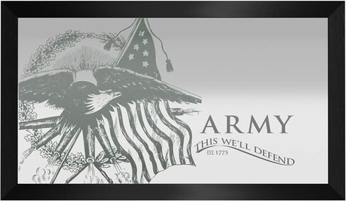 Wall Mirror - Ready-to-Hang United States Army This We'll Defend Black Framed Rectangle Mirror - for Pub, Game Room, Garage or Home Bar in Saudi Arabia