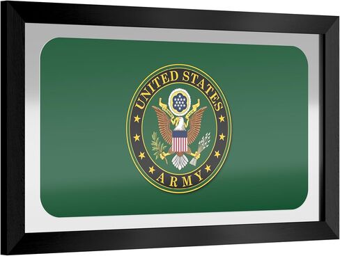 Wall Mirror - Ready-to-Hang United States Army Symbol Black Framed Rectangle Mirror - for Pub, Game Room, Garage or Home Bar in Saudi Arabia