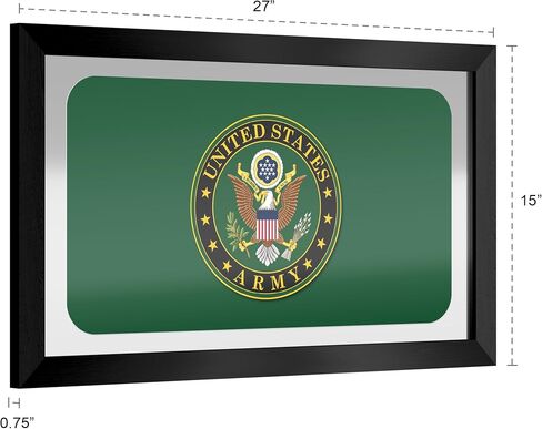 Wall Mirror - Ready-to-Hang United States Army Symbol Black Framed Rectangle Mirror - for Pub, Game Room, Garage or Home Bar in Saudi Arabia