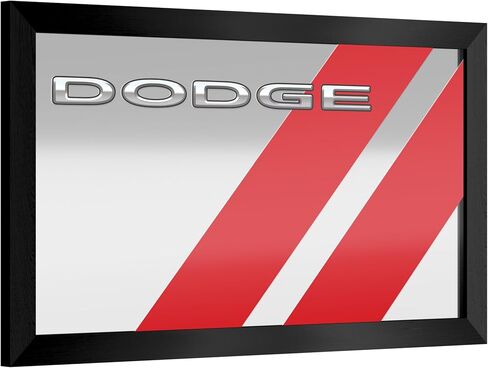 Wall Mirror - Ready-to-Hang Dodge Big Stripe Black Framed Rectangle Mirror - for Pub, Game Room, Garage or Home Bar in Saudi Arabia