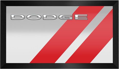 Wall Mirror - Ready-to-Hang Dodge Big Stripe Black Framed Rectangle Mirror - for Pub, Game Room, Garage or Home Bar in Saudi Arabia
