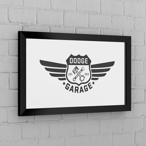 مرآة بار بإطار دودج جراج باللون الأسود in Saudi Arabia