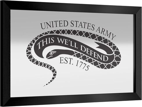 Wall Mirror - Ready-to-Hang United States Army The Horn Calls Black Framed Rectangle Mirror - for Pub, Game Room, Garage or Home Bar in Saudi Arabia